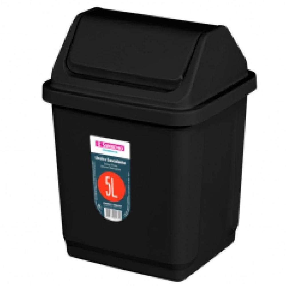 Imagem do produto LIXEIRA PLASTICO BASCULANTE PRETO 5L SR2205/20 SANREMO