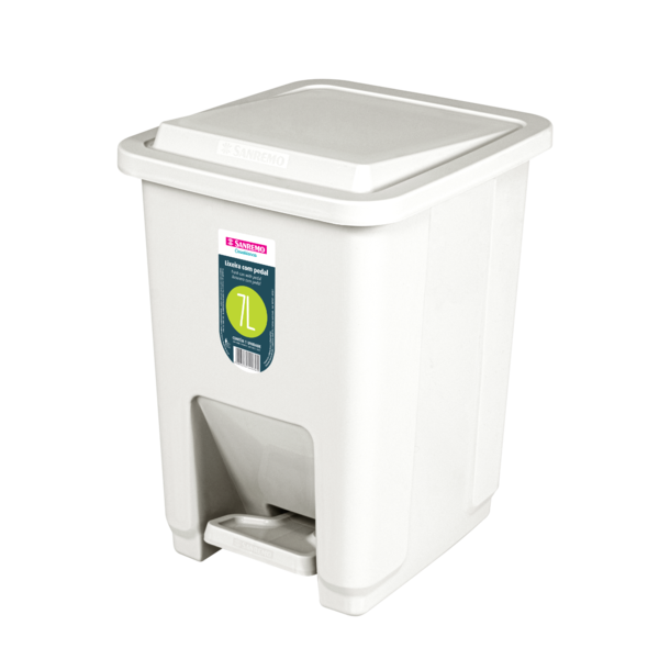 Imagem do produto LIXEIRA PLASTICO C/ PEDAL BEGE 7L SR2207 SANREMO