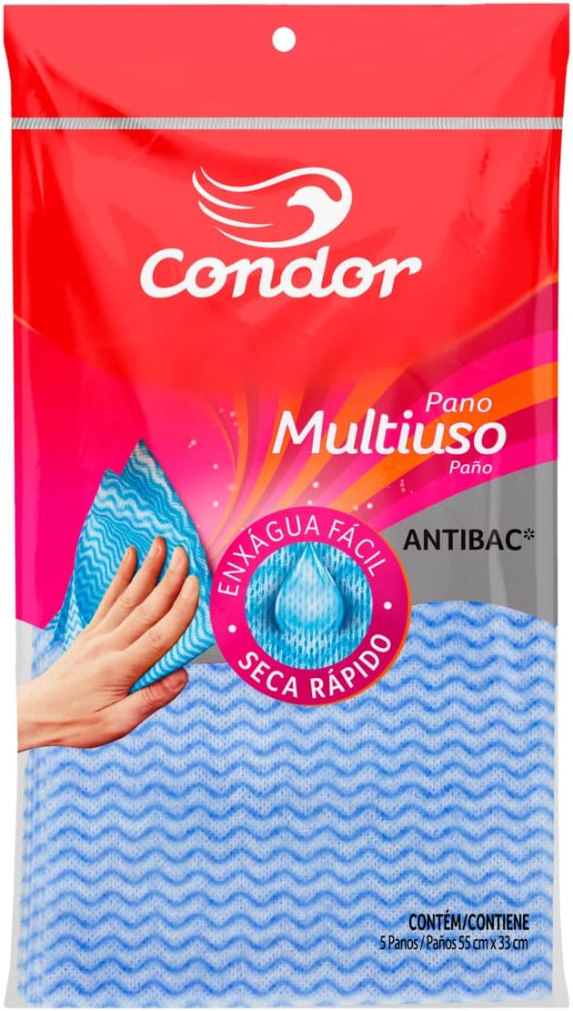 Imagem do produto PANO MULTIUSO AZUL C/ 5UND 1670 CONDOR