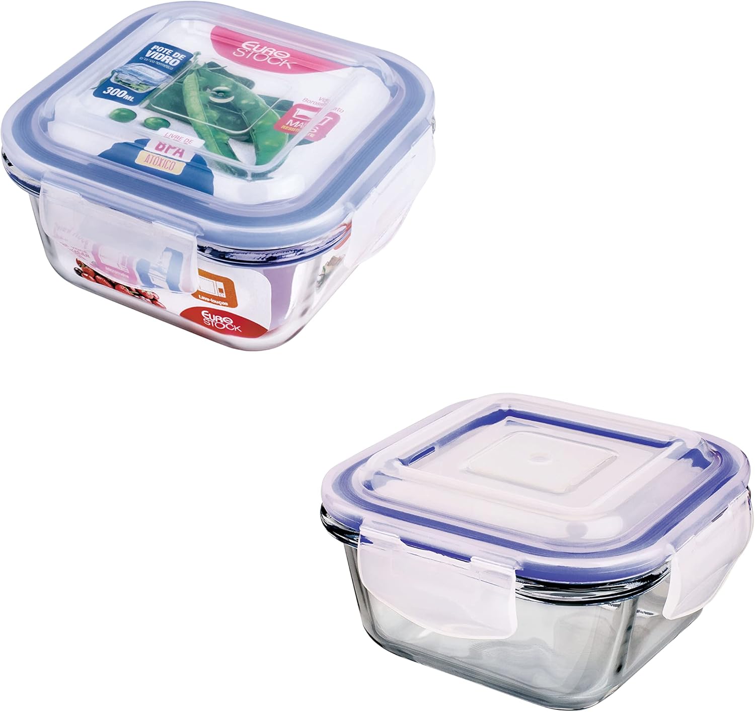 Imagem do produto POTE VIDRO HERMETICO 300ML AZL VDR8821 FLASH LIMP