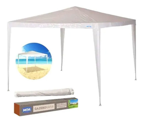 Imagem do produto TENDA GAZEBO 3X3M RAFIA BRANCO MOR