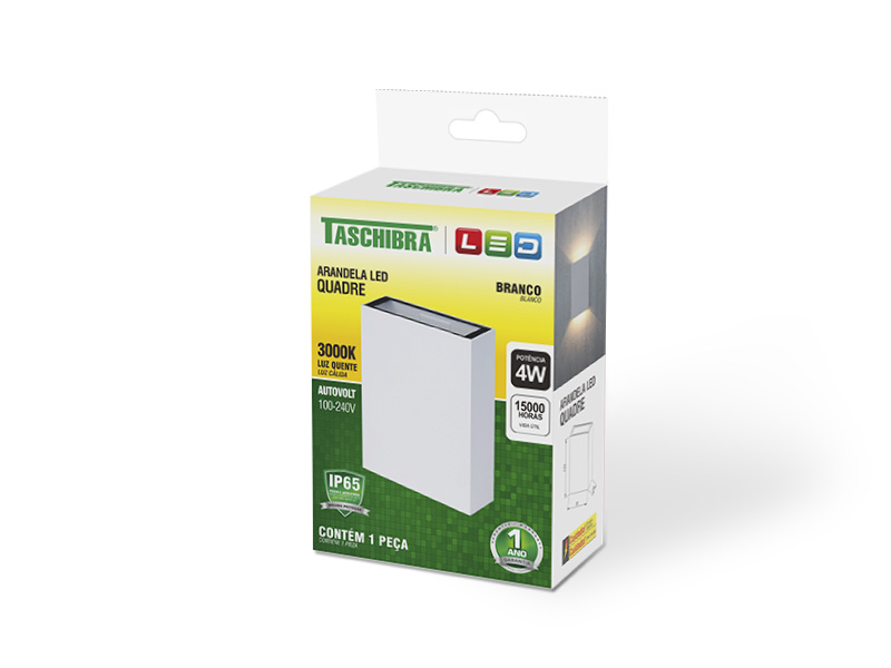 Imagem do produto ARANDELA FLAP LED 2W 3000K BRANCA TASCHIBRA