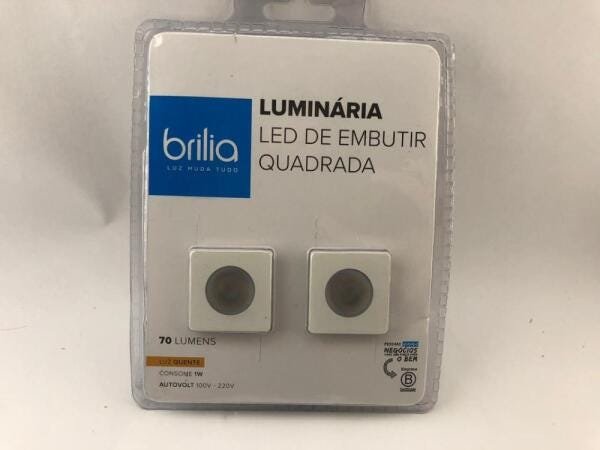 Imagem do produto LUMINARIA LED P/ MOV QD EMB 1W 2700K BR BRILIA