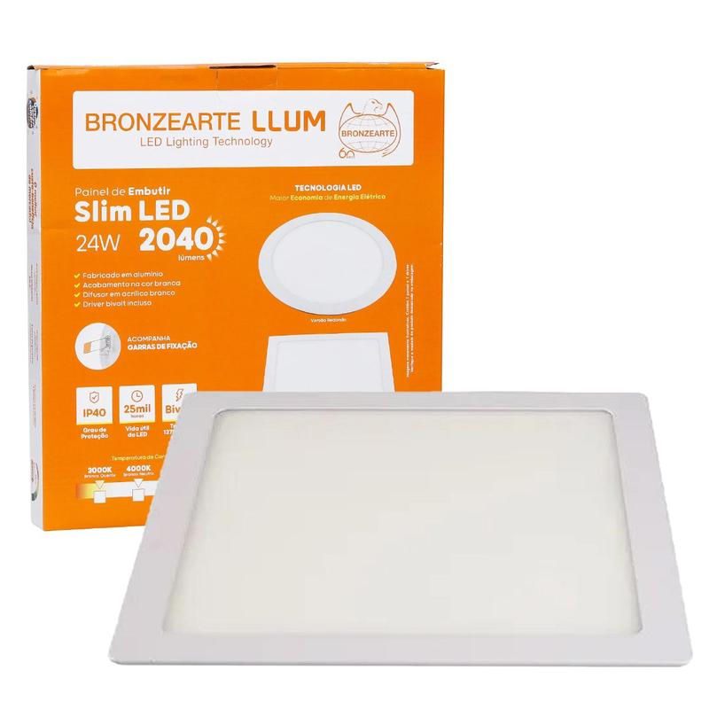 Imagem do produto PLAFON SLIM LED EMB QUAD BR 24W LUMM