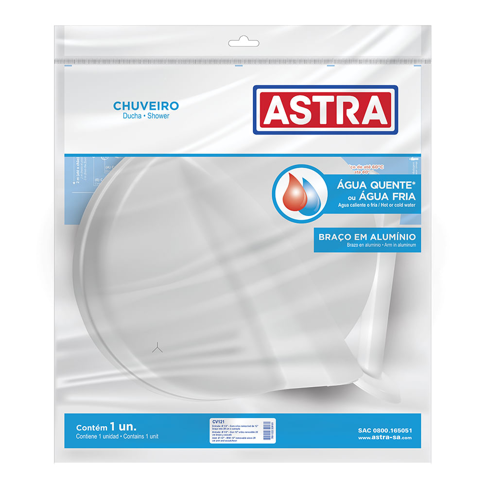Imagem do produto CHUVEIRO PLASTICO BR 12" CV121 ASTRA