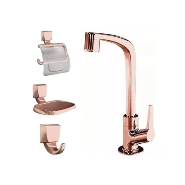 Imagem do produto KIT TORNEIRA C/ ACES ROSE GOLD 2004 F71 LORENZETTI
