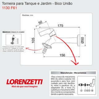 Imagem do produto TORNEIRA TANQUE E JDM FITT 1130 F61 LORENZETTI