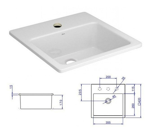 Imagem do produto CUBA SOBREPOR QUAD 42X42 BR L730 DECA