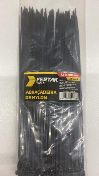 Imagem do produto ABRACADEIRA NYLON 3,5X140MM PRETA UND FERTAK
