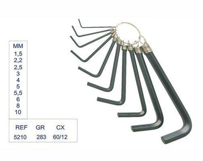 Imagem do produto JOGO CHAVES ALLEN C/ 10 PRETA 5210 LOTUS