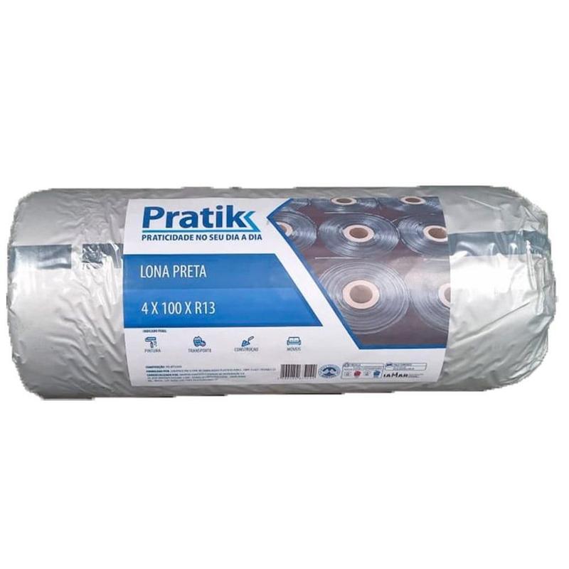 Imagem do produto LONA PRETA 4X100M 25KG PRATIK