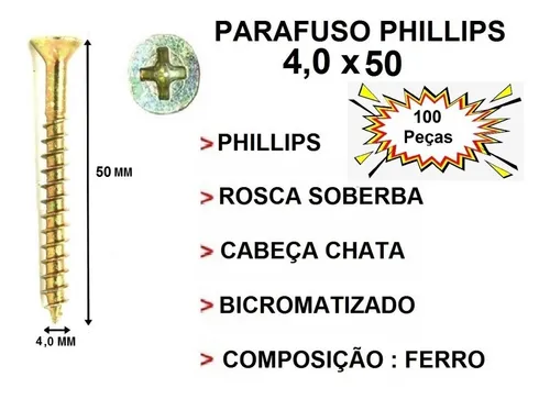 Imagem do produto PARAF PHILIPS MDF 4.0X50MM JOMARCA