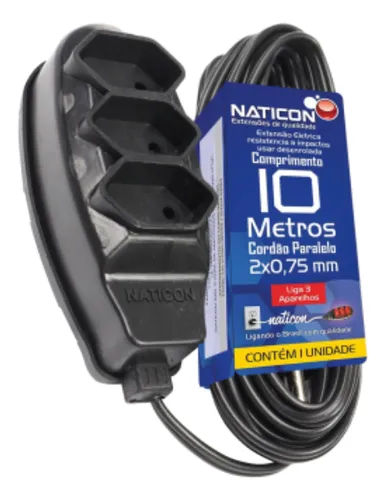Imagem do produto EXTENSAO ELETRICA PARAL 2X0,75MM 10M PR MARCAS