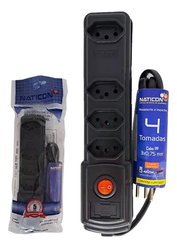 Imagem do produto FILTRO DE LINHA 4 TOM 2P+T 1M PT NATICON