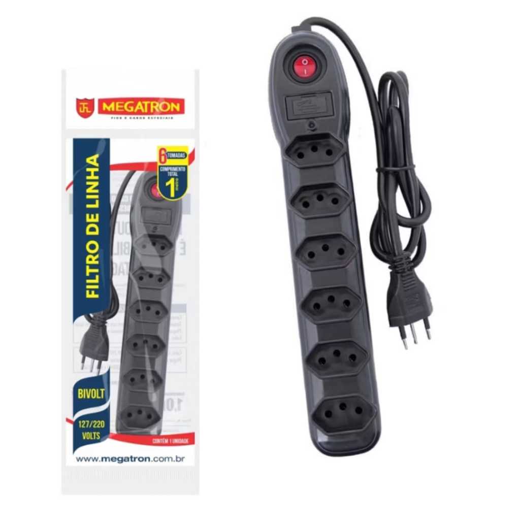 Imagem do produto FILTRO DE LINHA 6 TOM 2P+T MEGATRON