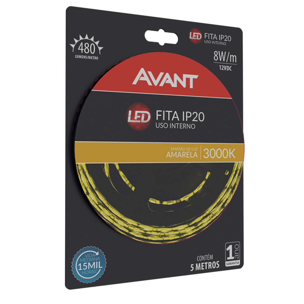 Imagem do produto FITA LED 5M AM 3000K INT IP20 AVANT