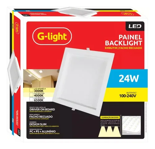 Imagem do produto PAINEL LED EMB QUAD 24W 6500K BR G-LIGHT