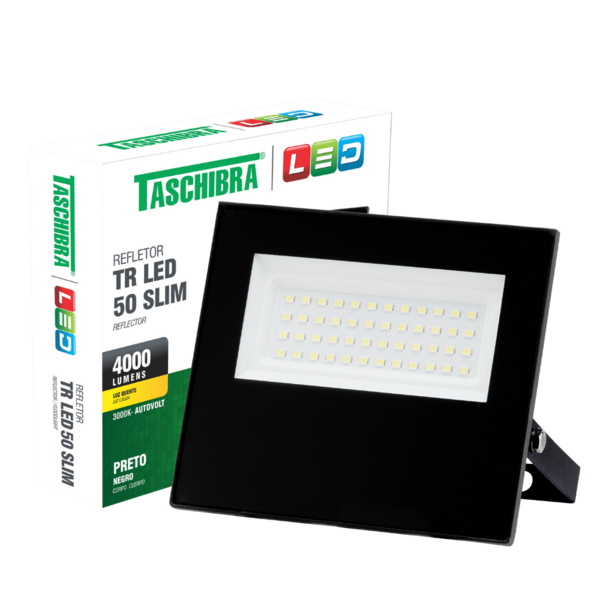 Imagem do produto REFLETOR LED 50W 3000K PRETO TASCHIBRA