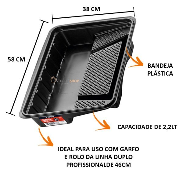 Imagem do produto BANDEJA P/ GARFO DUPLO PROFISSIONAL 2,2L AT1446P ATLAS