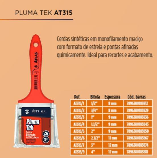 Imagem do produto TRINCHA PLUMATEK ANG 1.1/2" AT315/4N ATLAS