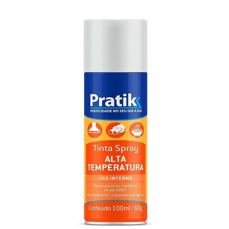 Imagem do produto TINTA SPRAY ALTA TEMP BRANCO FOSCO 400ML PRATIK