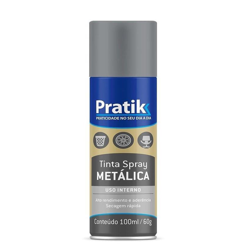 Imagem do produto TINTA SPRAY METALICA PRATA 400ML PRATIK