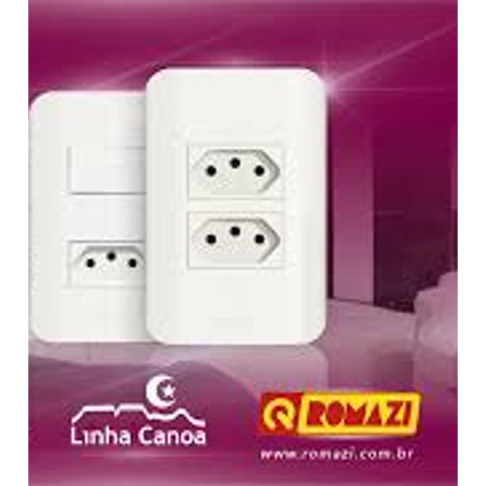 Imagem do produto TOMADA TRIPLA 2P+T 10A BR CANOA REF 1616 ROMAZI