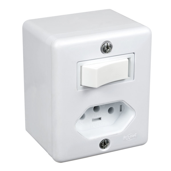 Imagem do produto INTERRUPTOR 1 SEC + TOMADA 2P+T 10A ILUMI