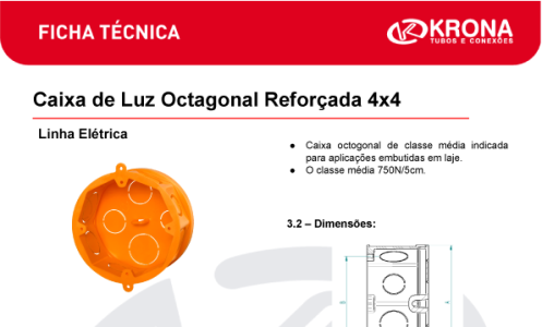 Imagem do produto CAIXA 4 X 4 OCTOGONAL MOVEL KRONA
