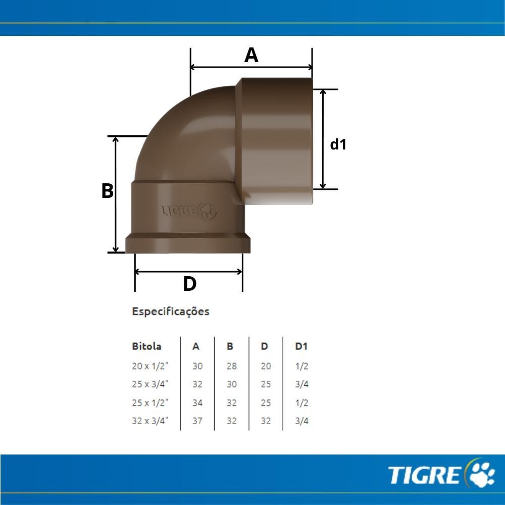 Imagem do produto JOELHO RED SOLD 25X20MM 90