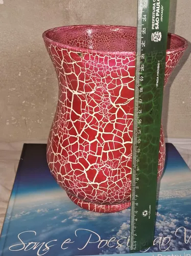 Imagem do produto VASO DE VIDRO LISTRAS VERMELHO 23CM 44284-009 GRILLO