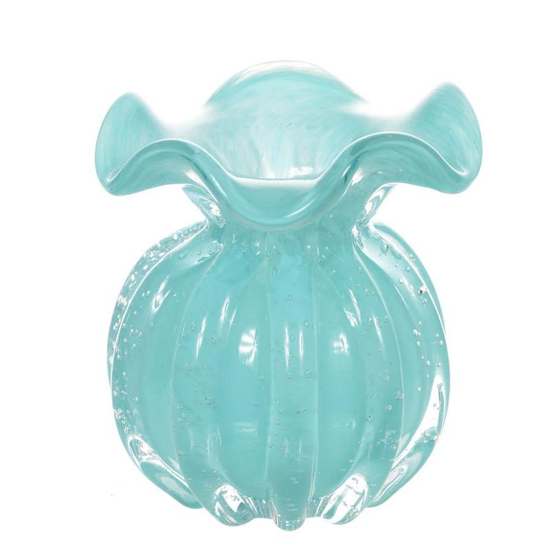 Imagem do produto VASO VIDRO AZUL CLARO 19CM 36981-002 FLORARTE