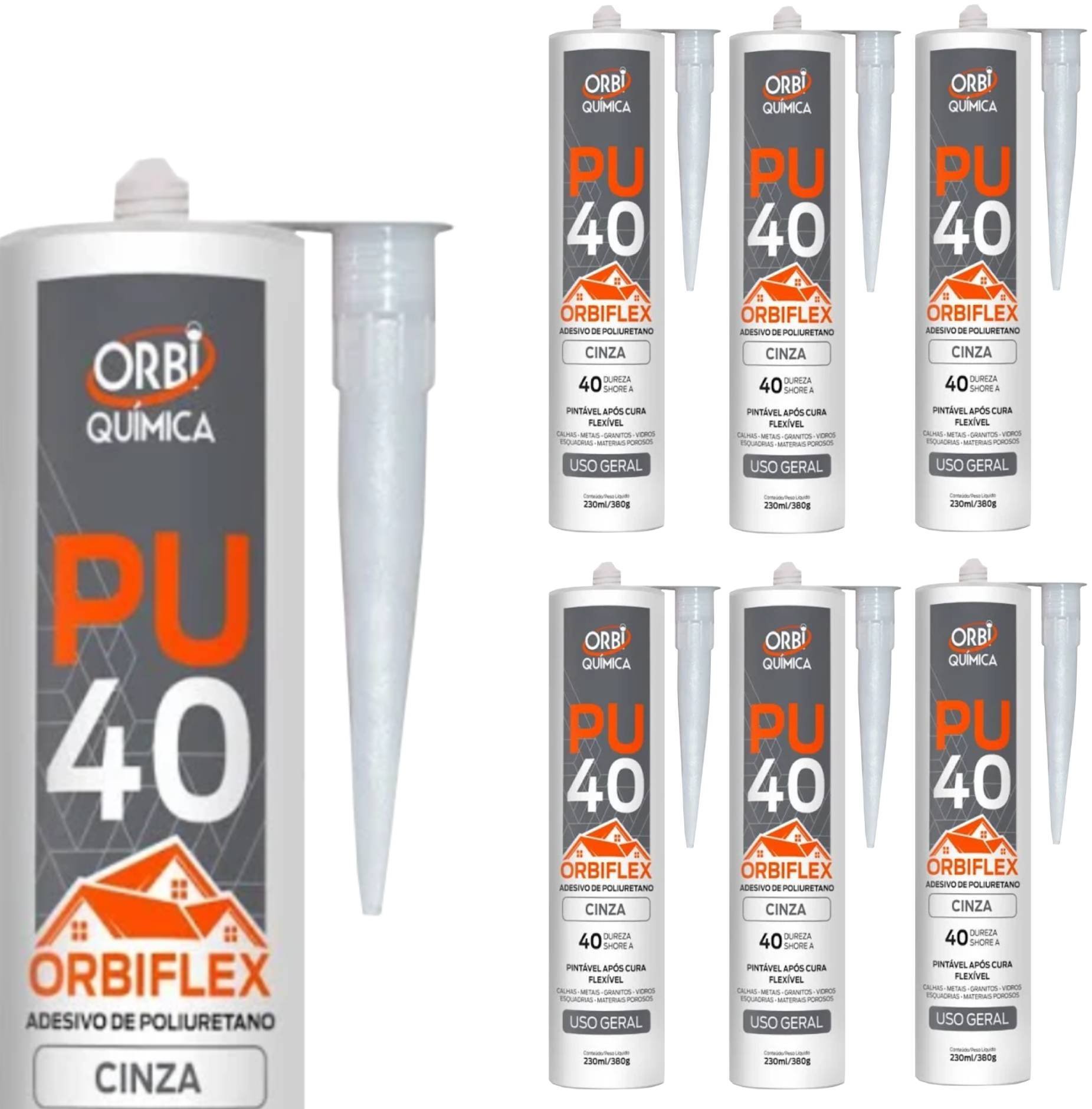 Imagem do produto ADESIVO SELANTE PU CINZA 380G ORBI