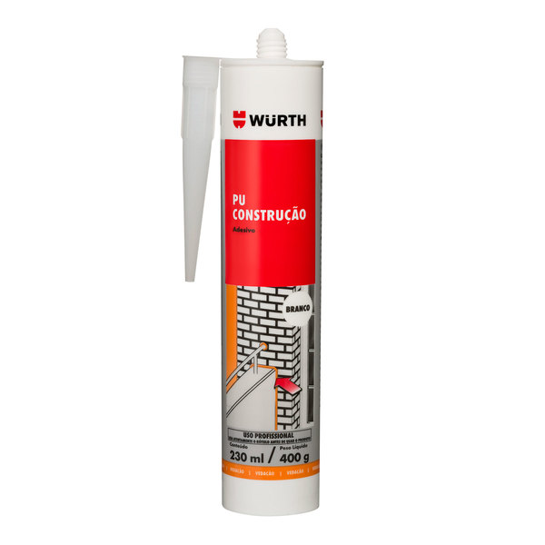 Imagem do produto ADESIVO SILICONE BRANCO PU P/ CONSTRUCAO 400G WURTH