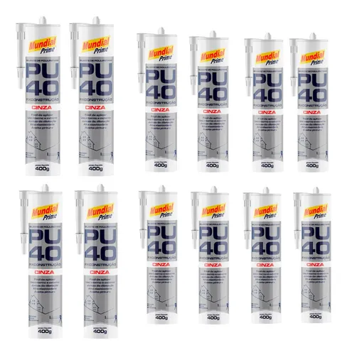 Imagem do produto ADESIVO SILICONE CINZA PU 400G MUNDIAL PRIME