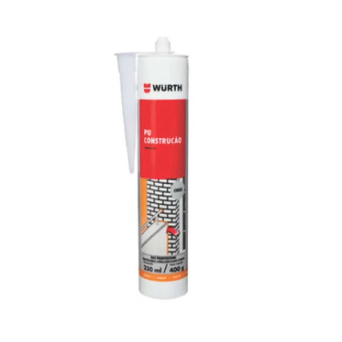 Imagem do produto ADESIVO SILICONE CINZA PU P/ CONSTRUCAO 400G WURTH