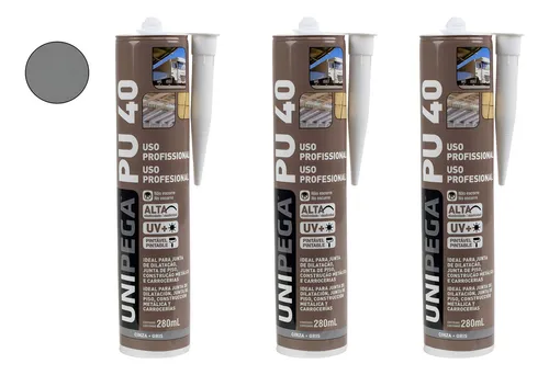 Imagem do produto ADESIVO SILICONE CINZA PU P/ CONSTRUCAO SACHE 600ML