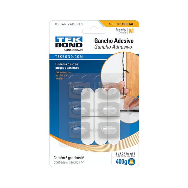 Imagem do produto GANCHO CRIST DE PLAST TRANSP M TEKBOND