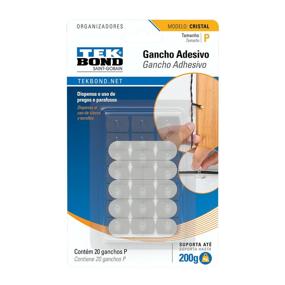 Imagem do produto GANCHO CRIST DE PLAST TRANSP P TEKBOND