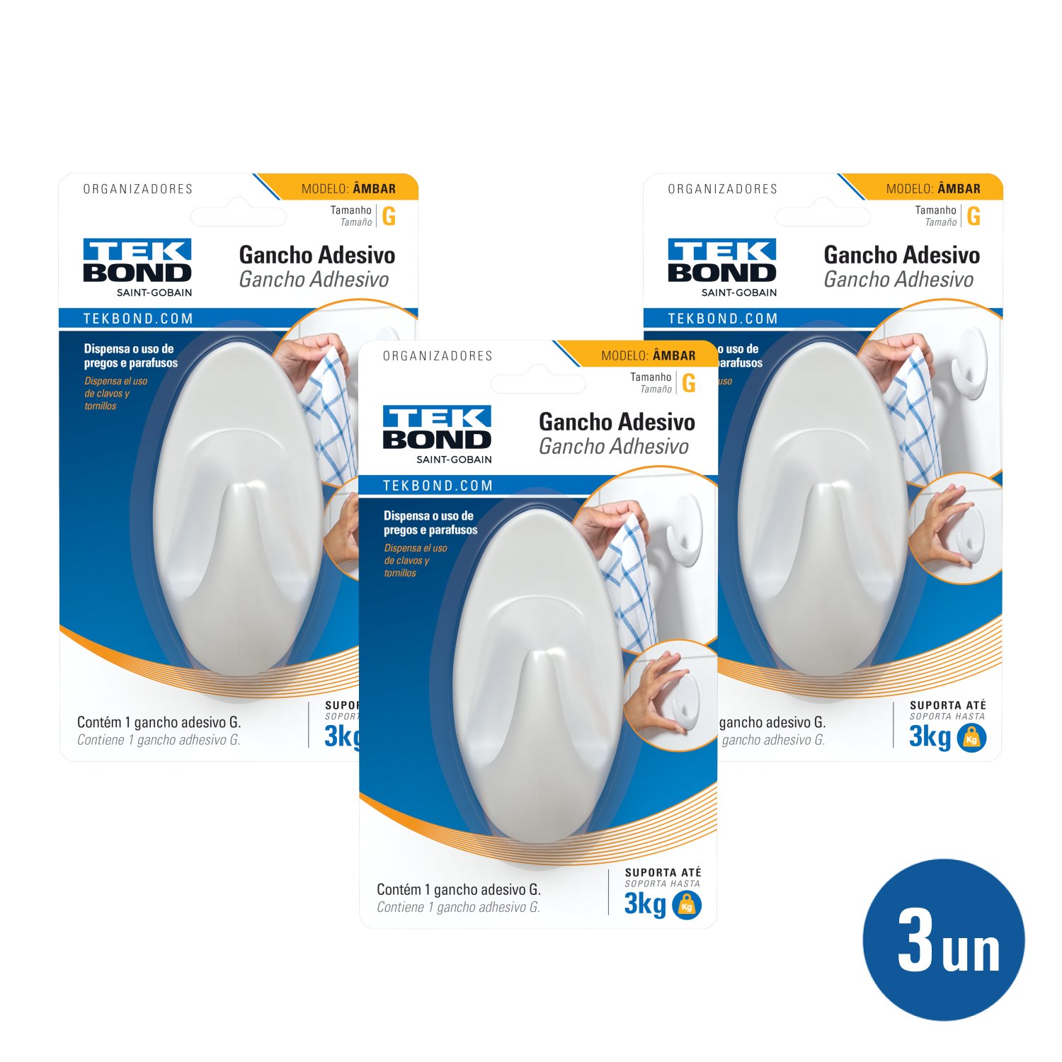 Imagem do produto GANCHO ONIX BRANCO G TEKBOND TEKBOND