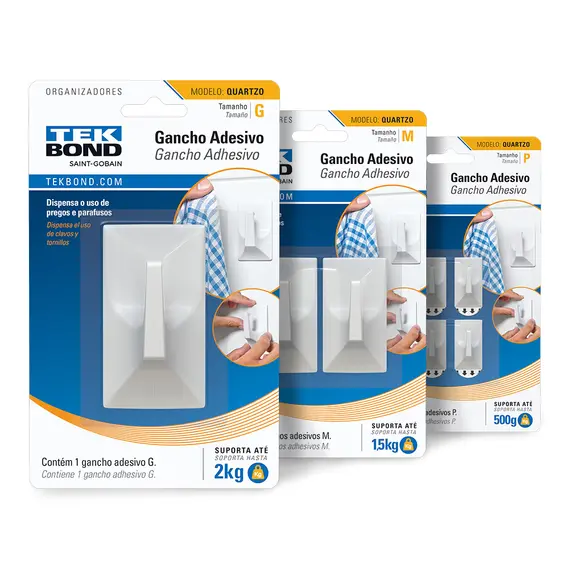 Imagem do produto GANCHO QUARTZO DE PLAST BRANCO M TEKBOND