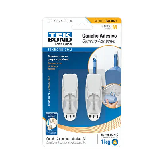 Imagem do produto GANCHO ZAFIRA M 1 DE PLAST BR/METAL TEKBOND