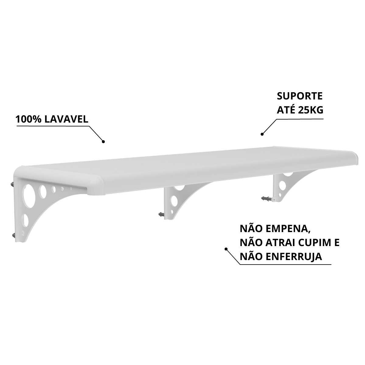 Imagem do produto PRATELEIRA MULTIUSO C/ SUPORTE 60X20 PMS/60BR ASTRA