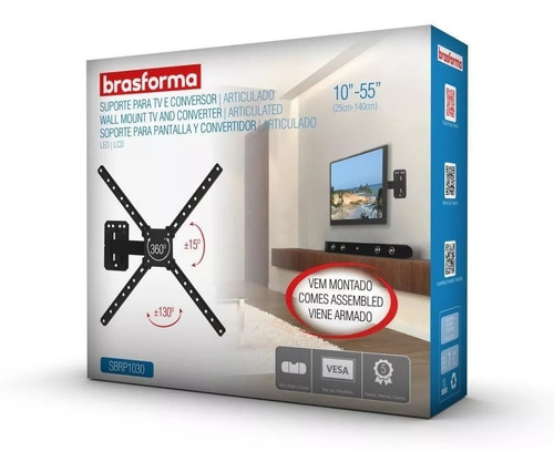Imagem do produto SUPORTE TV INCLINAVEL 10 A 55 SBRLB110 BRASFORMA