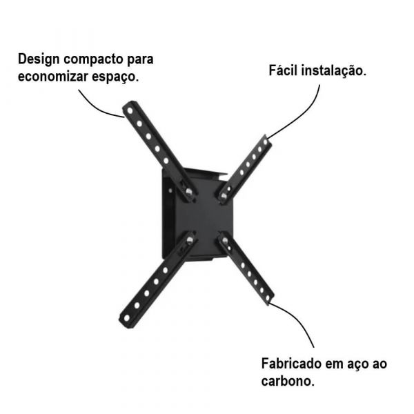 Imagem do produto SUPORTE TV RADIAL BR1050 PRETO ARTPLAS