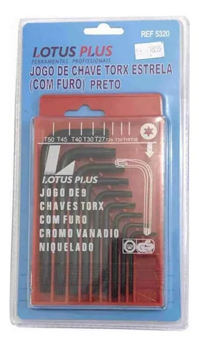 Imagem do produto CHAVE TORX JOGO C/9 PRETO VAZADA 5320 LOTUS