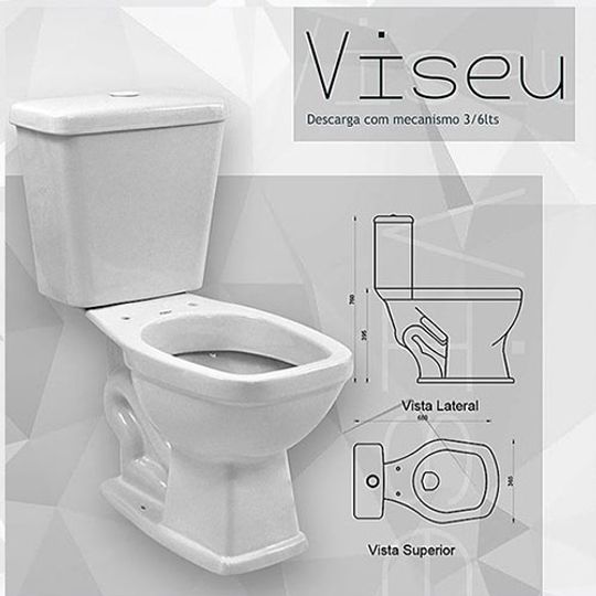 Imagem do produto CAIXA P/ BACIA ACOPLADA VISEU 3/6L BRANCO LUZARTE