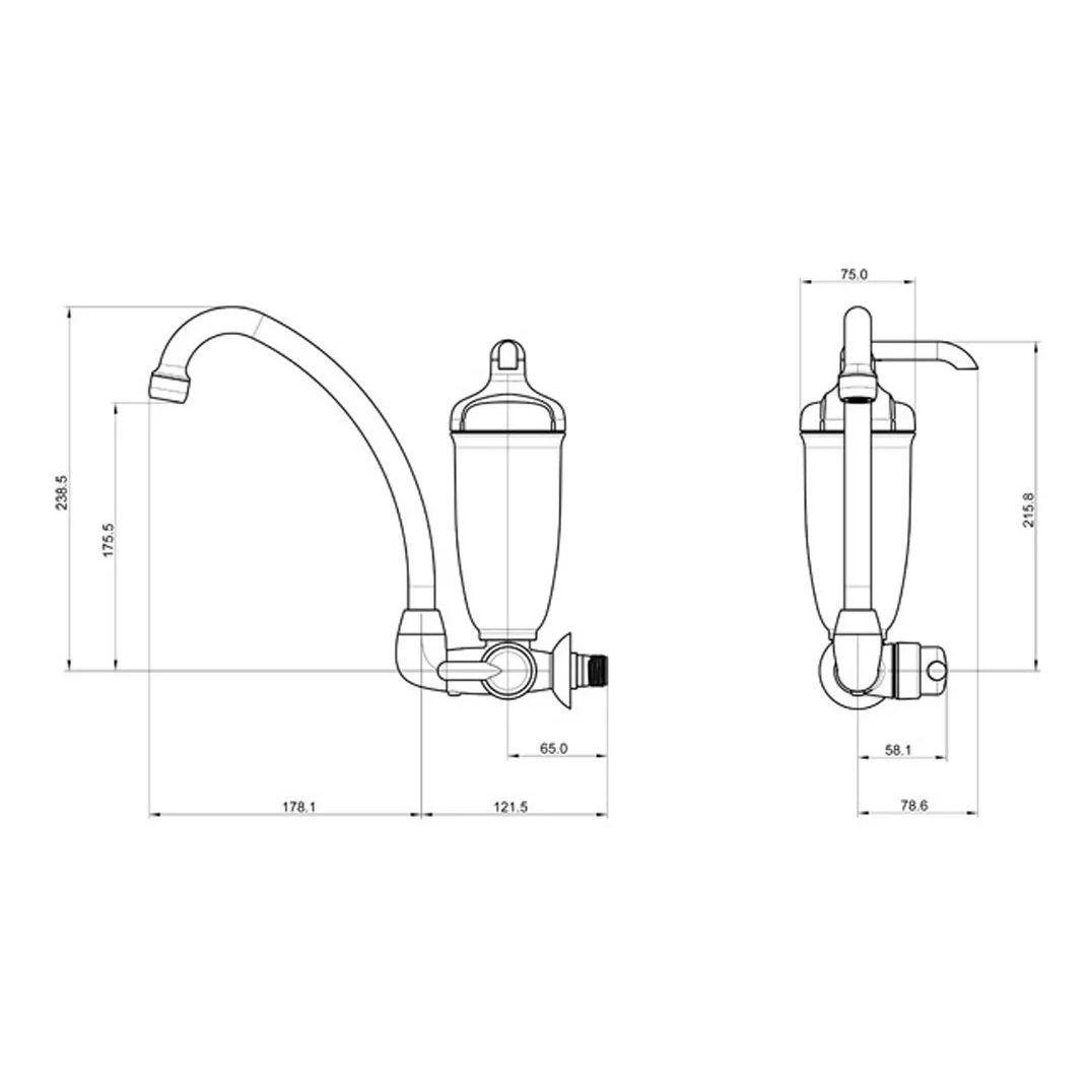Imagem do produto PURIFICADOR PAREDE ACQUA BELLA PRETO LORENZETTI