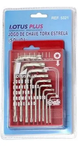 Imagem do produto JOGO 10 CHAVES TORX T8-50,CRV 3625 LOTUS