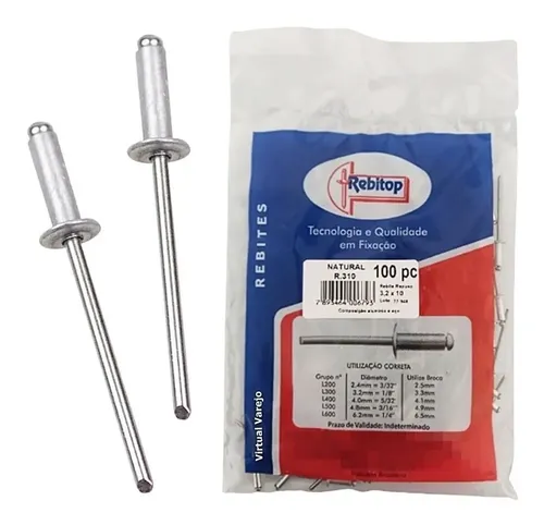 Imagem do produto REBITE 3.2MM (1/8 ) X 10.0MM LOTUS